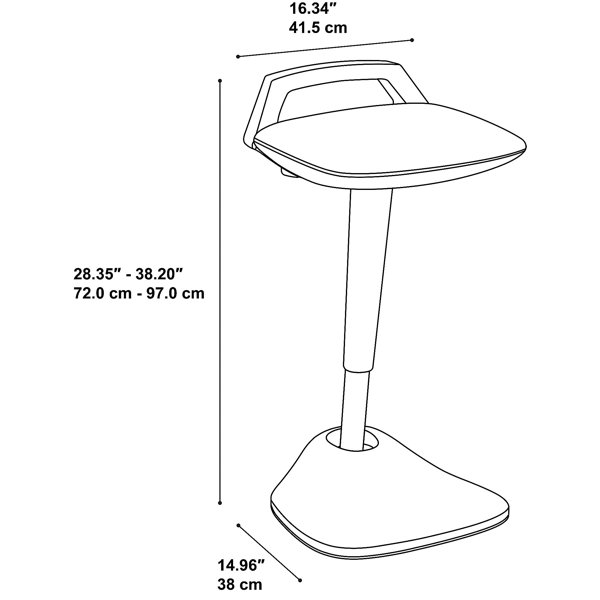 Bush Business Furniture Thrive Standing Black Active Stool & Reviews